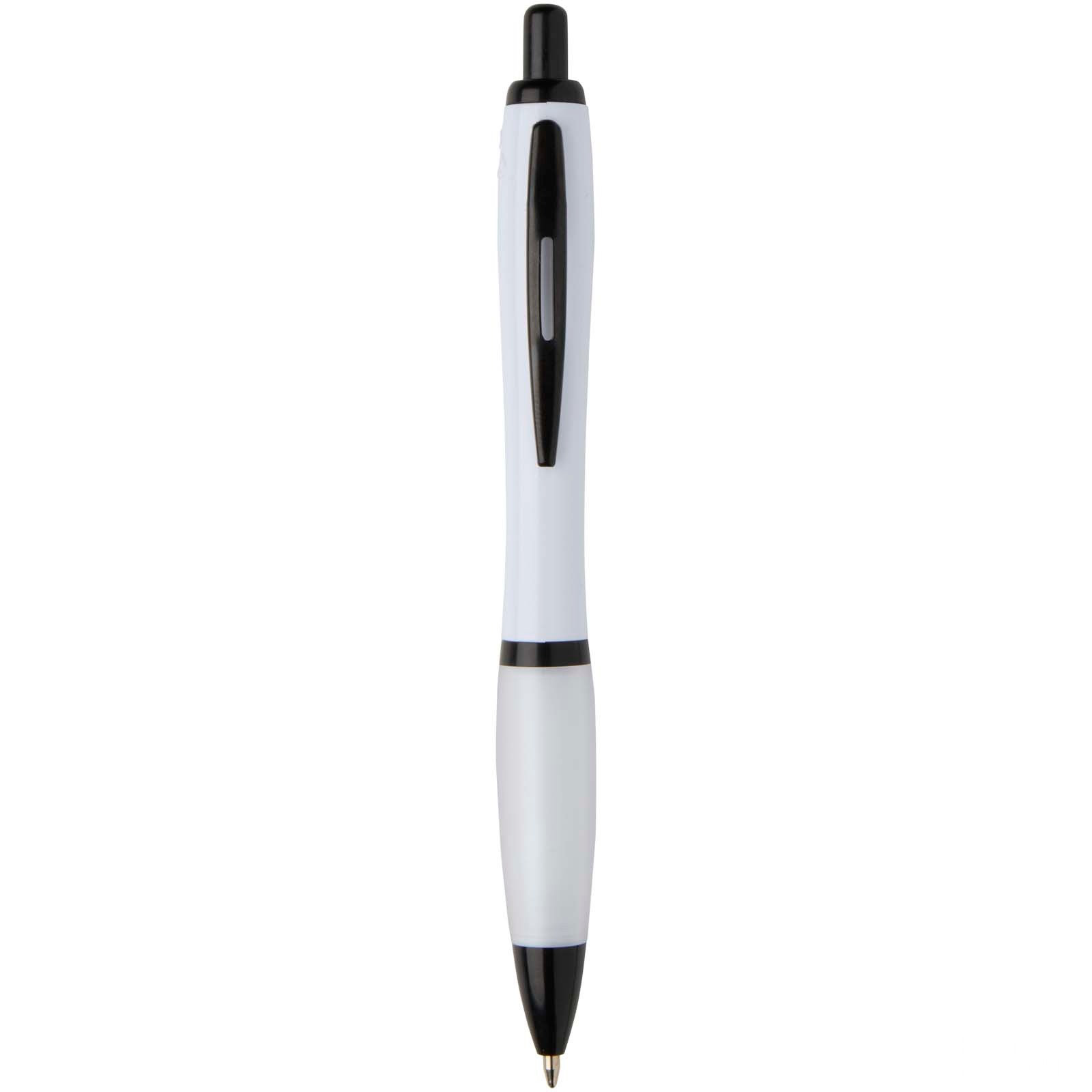Nash Recycled Plastic Ballpoint Pen with Black Trims with custom print