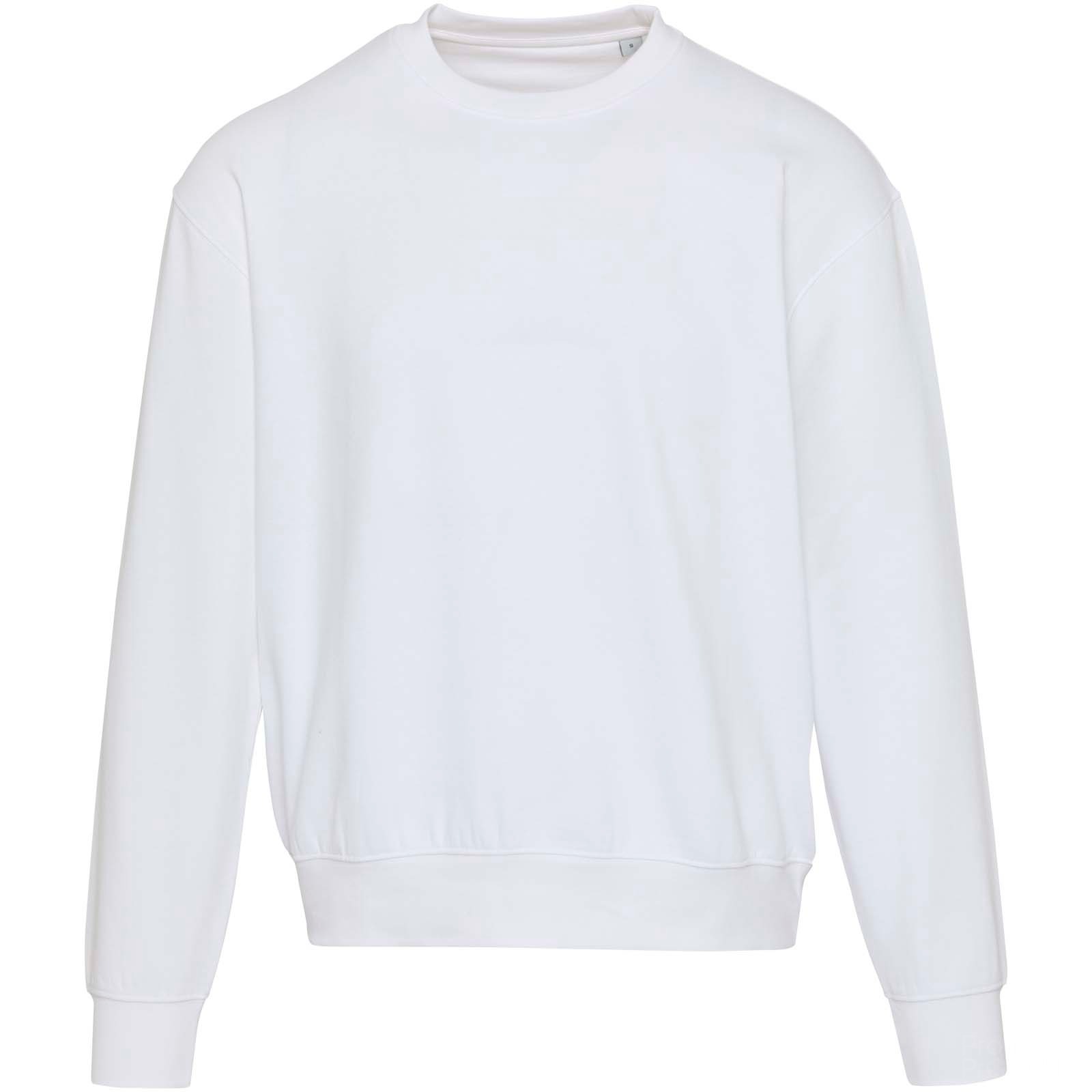 Boris 280 g/m2 oversized unisex-tröja med rund hals av organiskt OCS-material - Vit, forside