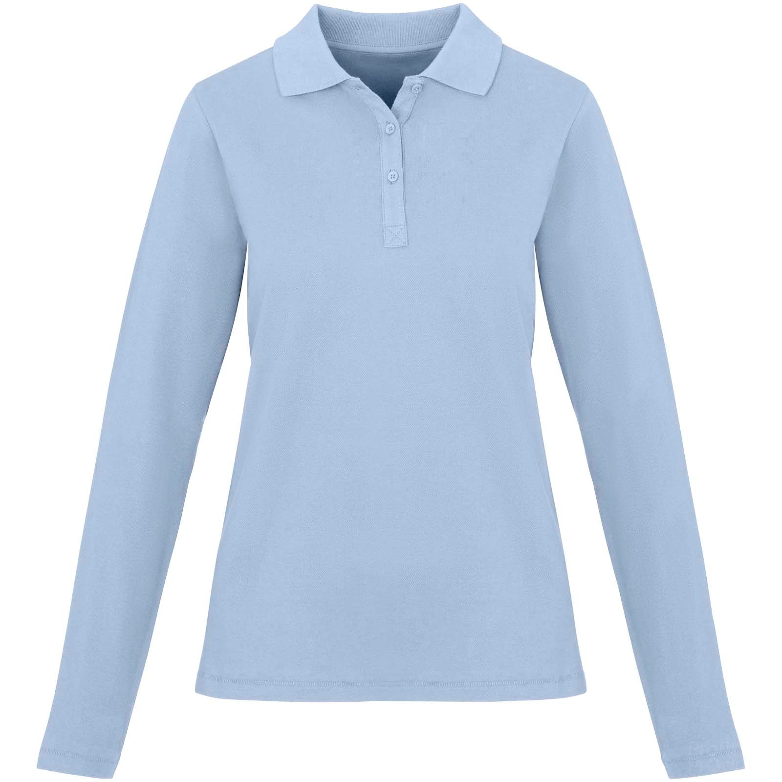 Calgary 180 g/m2 long sleeve women's polo - Dimblå, front view
