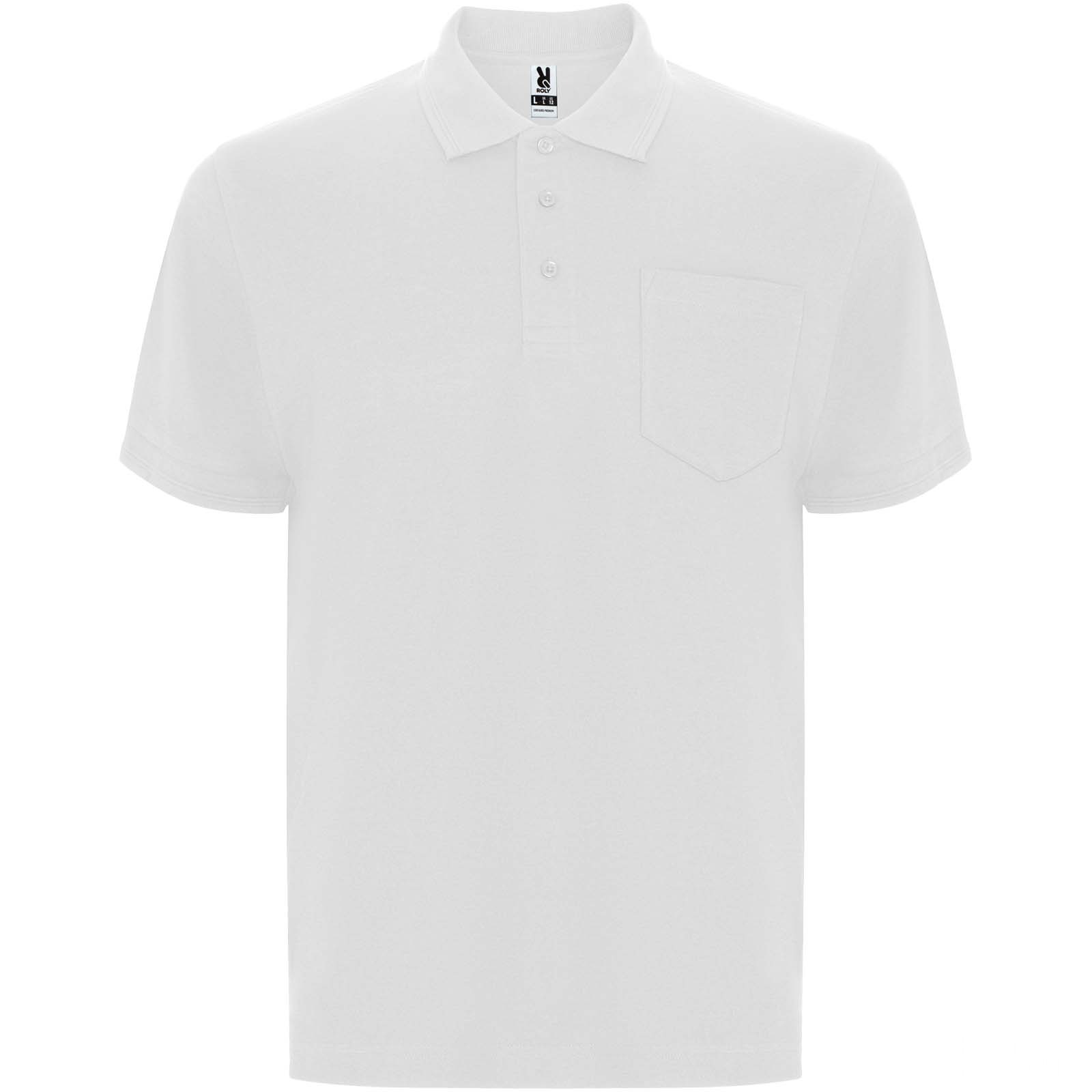 Centauro Premium kortärmad unisexpolo - Vit med tryck