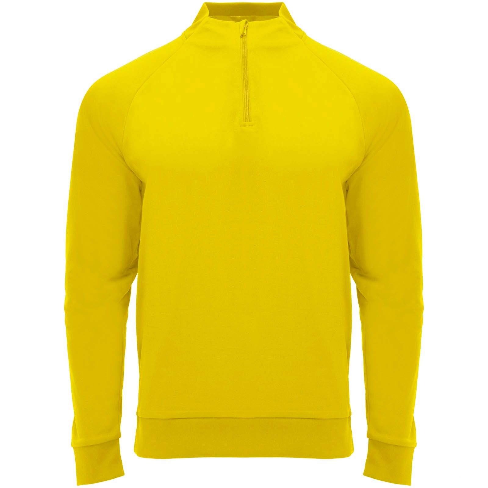 Epiro langermet sweatshirt med kvart glidelås for barn - Gul med trykk