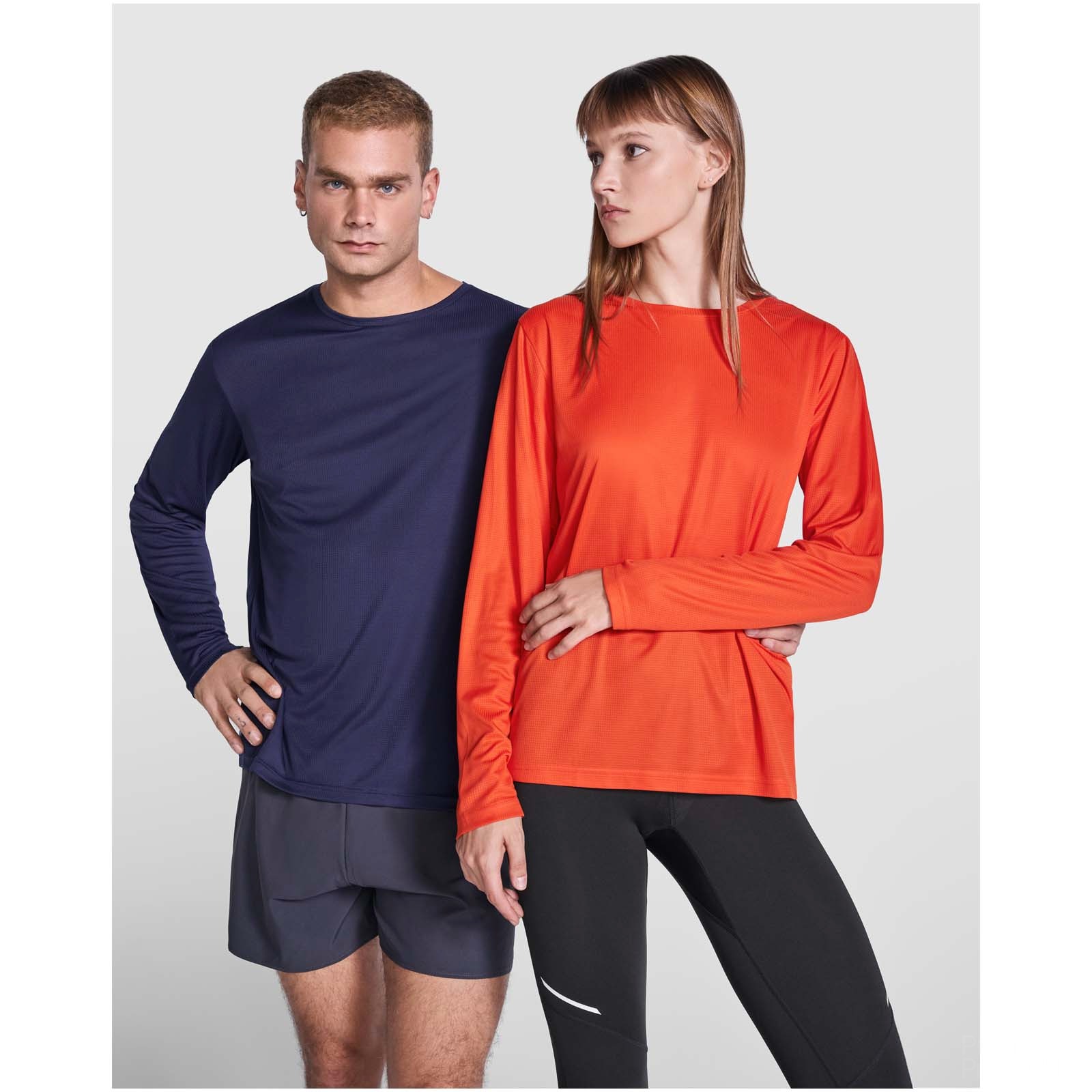 Estoril langermet teknisk unisex T-skjorte med trykk