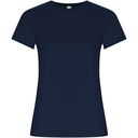 Golden kortermet T-skjorte for dame med trykk - bilde 1