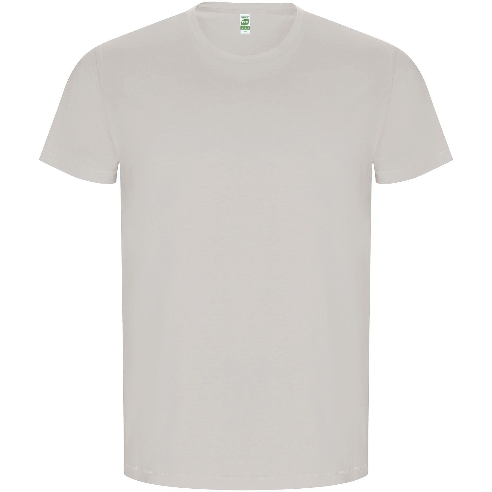 Golden kortermet T-skjorte for herre med trykk