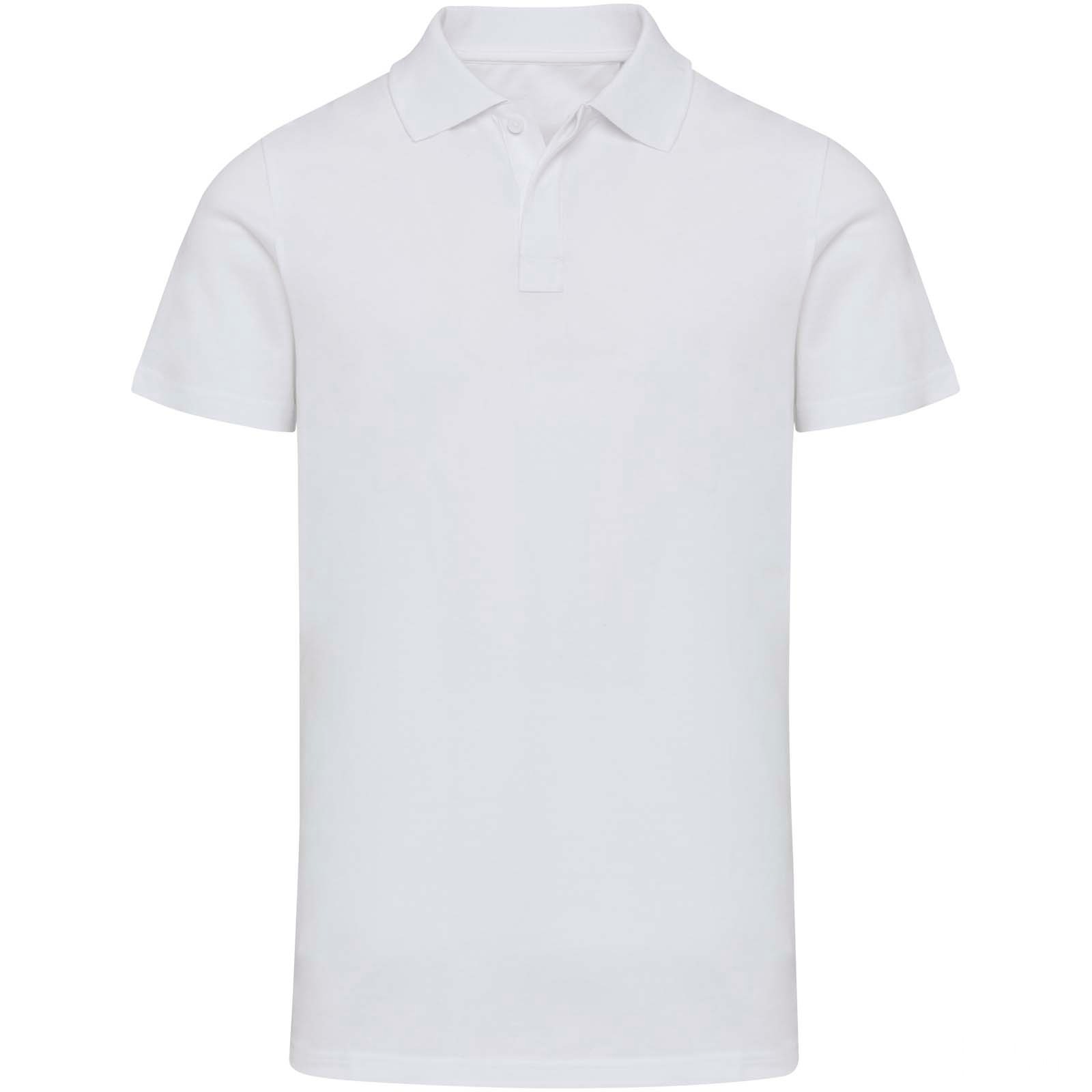 Graphite 180 g/m² kortärmad unisex-pikétröja av ekologiskt OCS-material - Vit, framsida