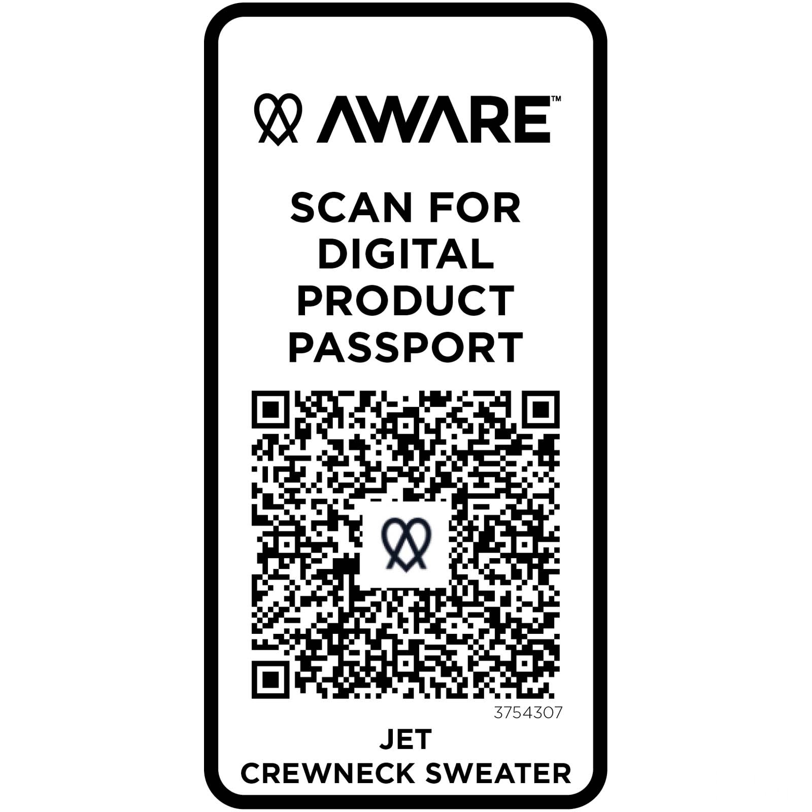 Jet unisex Aware™ genser med rund hals av resirkulert materiale med trykk