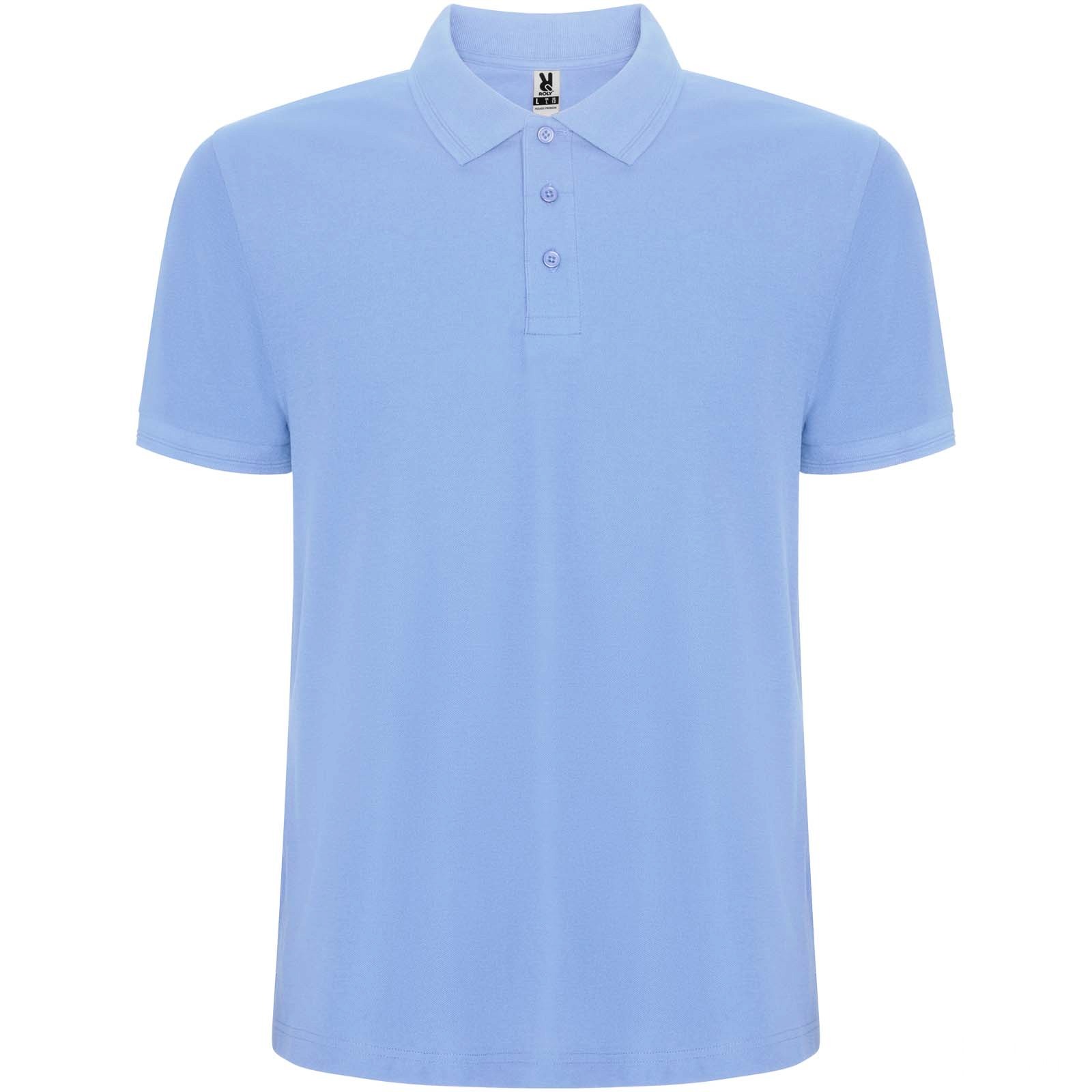 Pegaso Premium kortermet piké til barn med trykk - Himmelsblå med trykk