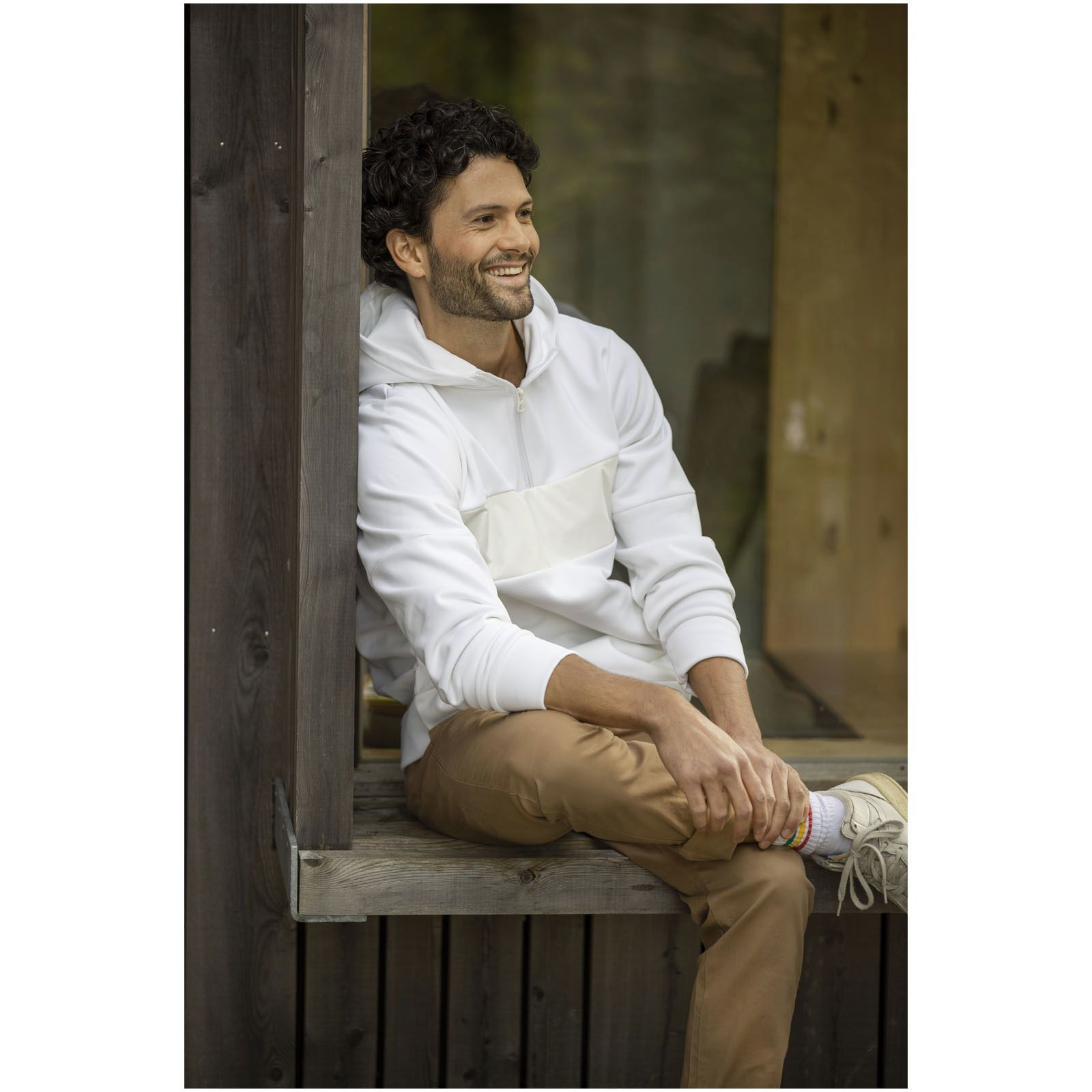 Sayan herranorak med huva och halv dragkedja