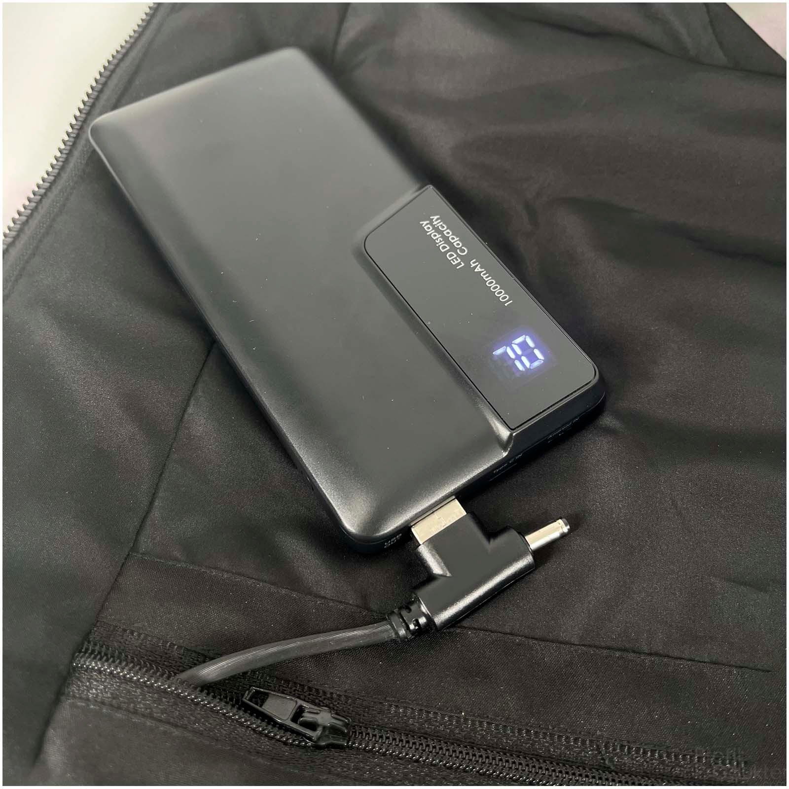 SCX.design G01 oppvarmet vest med powerbank og logo