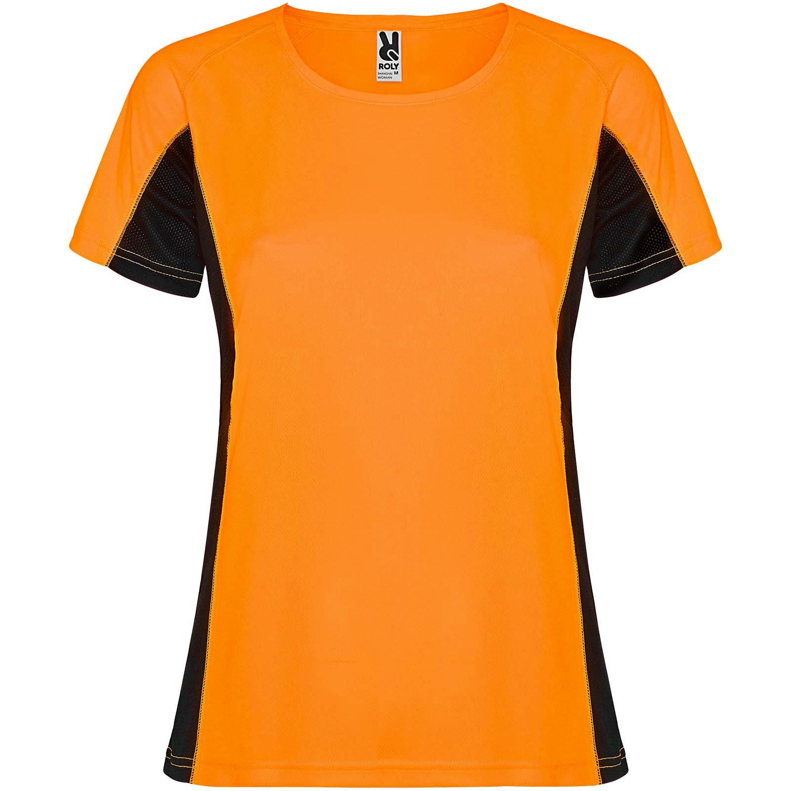 Shanghai kortermet sport-T-skjorte for dame med trykk - Fluor orange med trykk