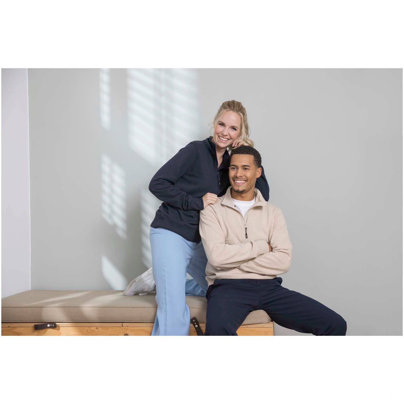 Tin unisex Aware™ recycled quarter zip sweater 