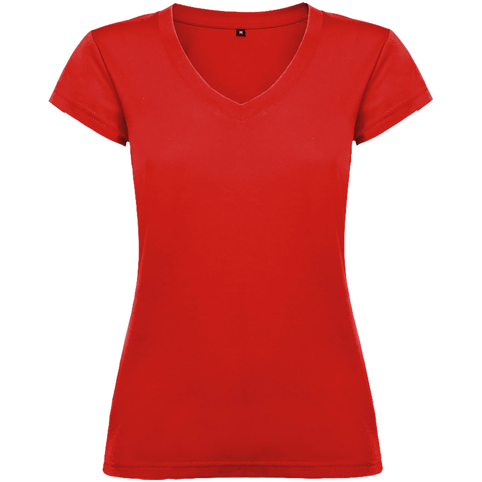 Victoria short sleeve women's v-neck t-shirt - Röd with custom print