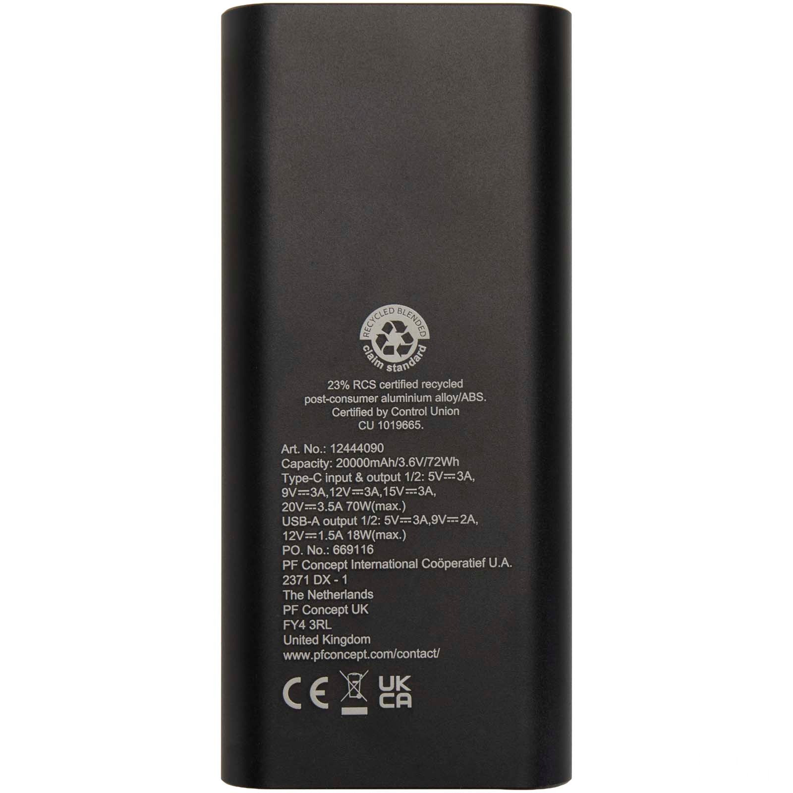 Acamar 20 000 mAh 70 W powerbank för bärbar dator av återvunnen aluminium