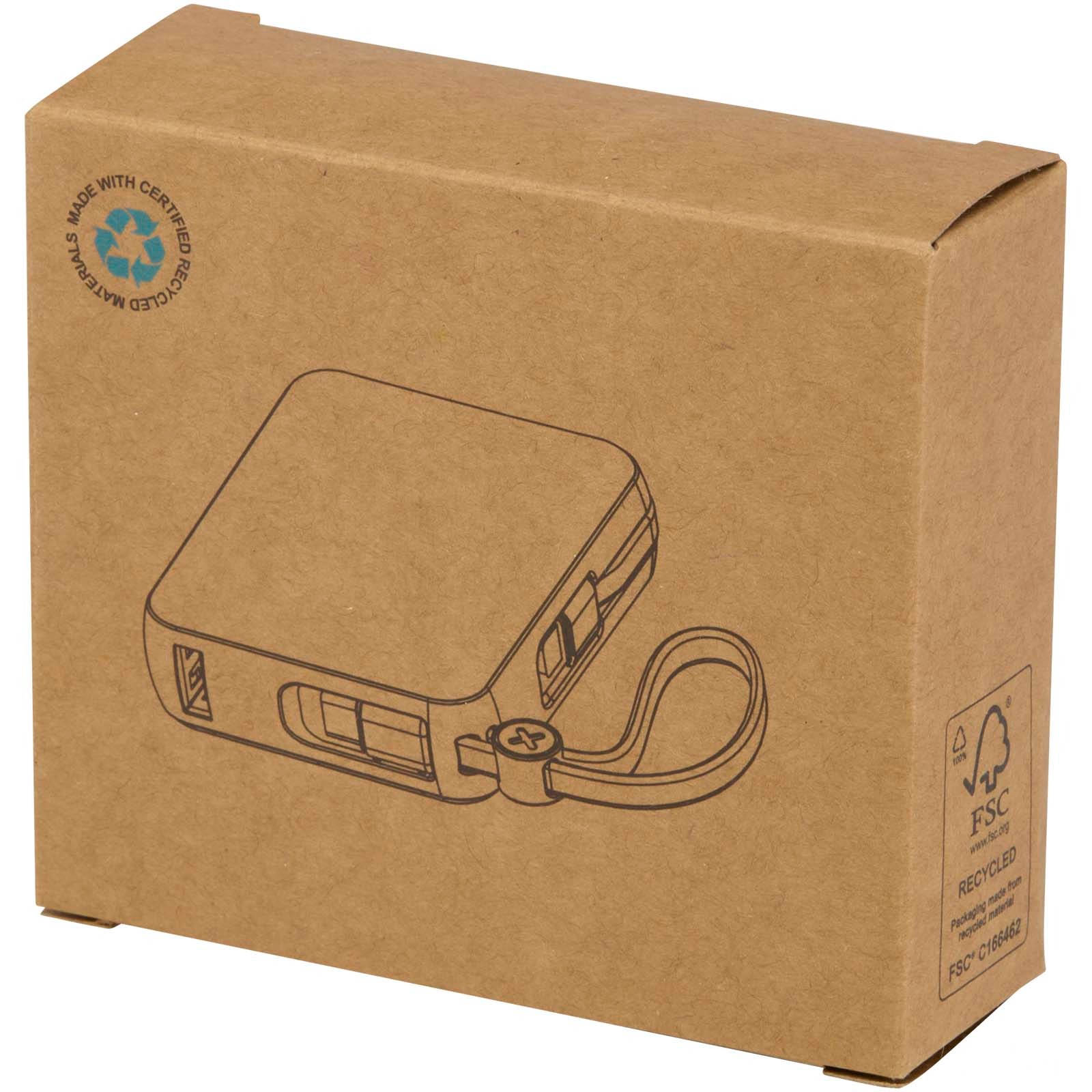 Acrux 10 000 mAh 35 W powerbank för surfplattor med inbyggd Type-C-kabel – tillverkad av återvunnen plast