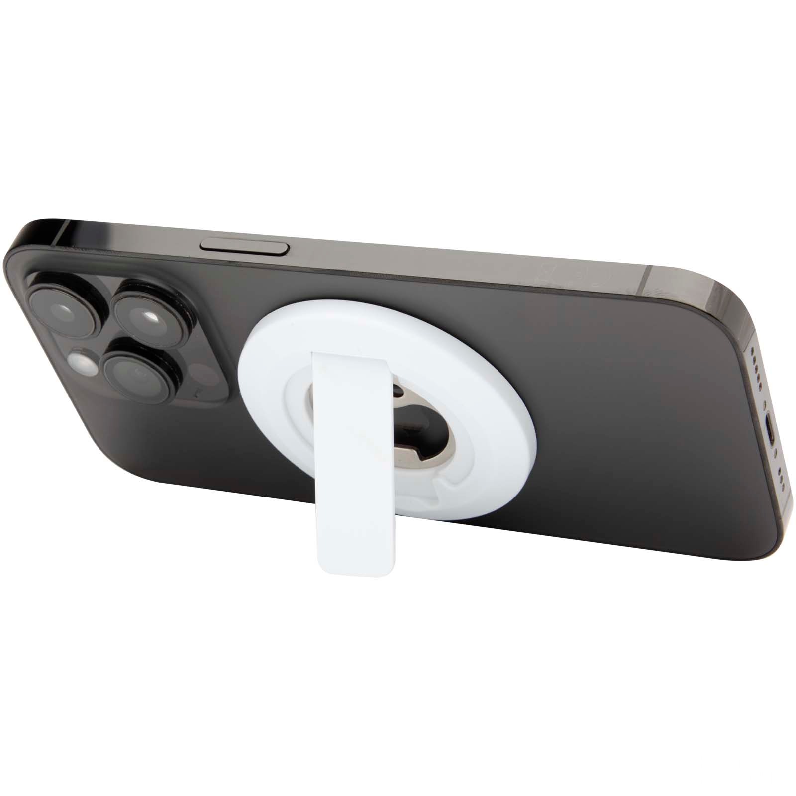 Ain magnetisk telefonstativ av resirkulert plast med flaskeåpner med logo