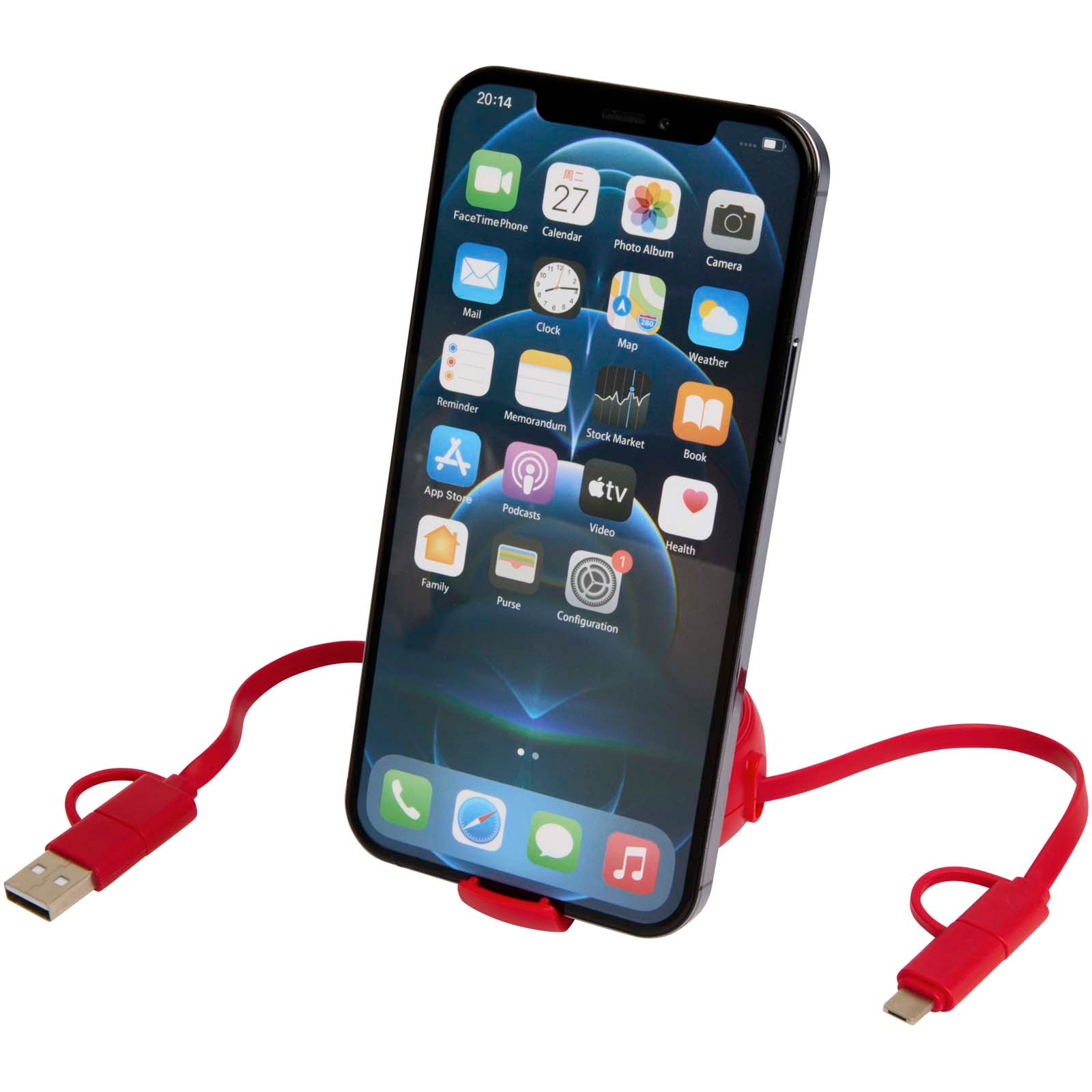 Alasia 5-i-1 100 cm utdragbar datasynkroniserings- och 45 W snabbladdningskabel av återvunnen plast och aluminium