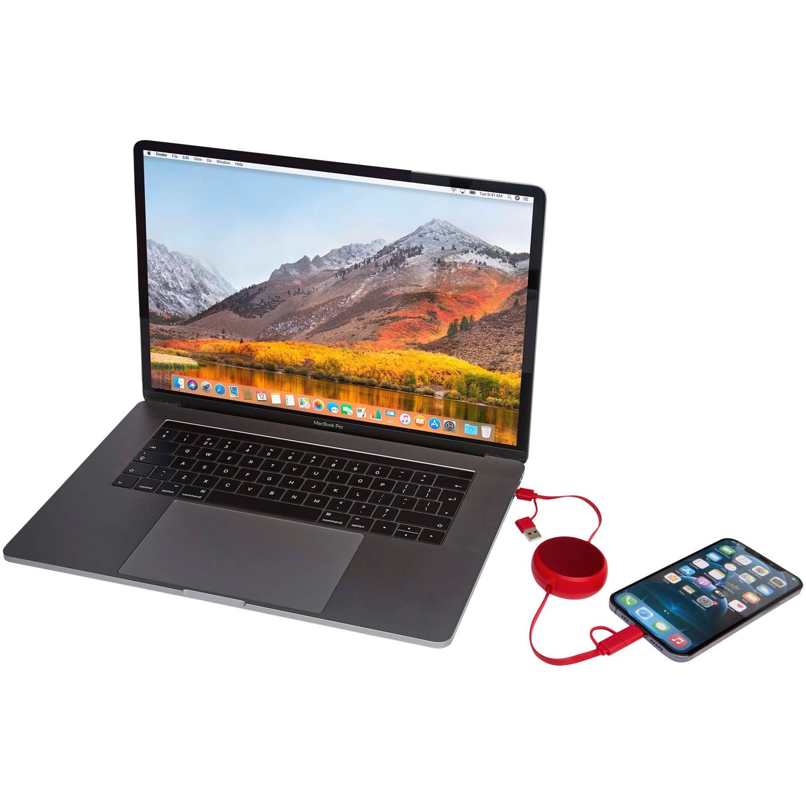 Alasia 5-i-1 100 cm utdragbar datasynkroniserings- och 45 W snabbladdningskabel av återvunnen plast och aluminium