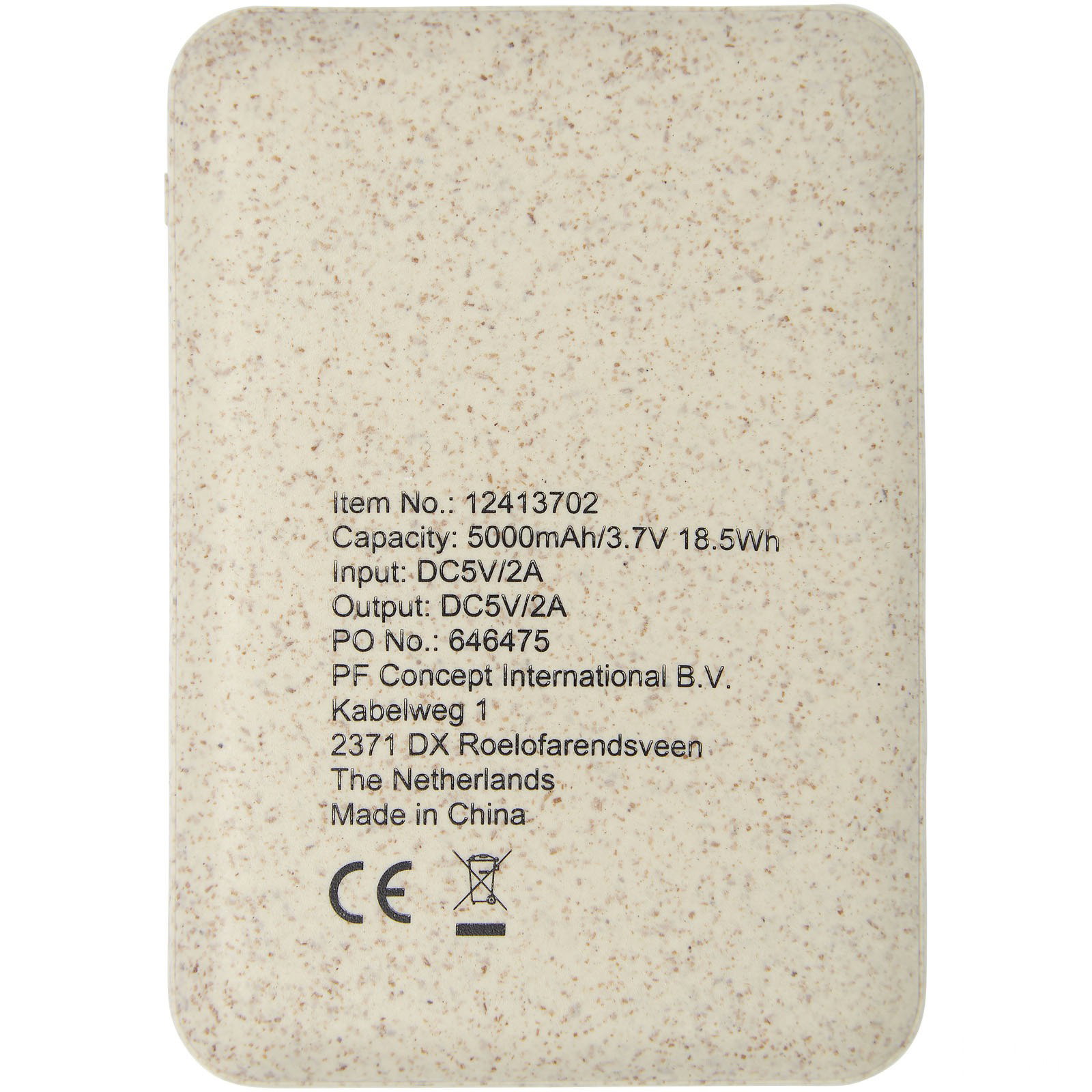 Asama 5000 mAh trådlös powerbank i halm