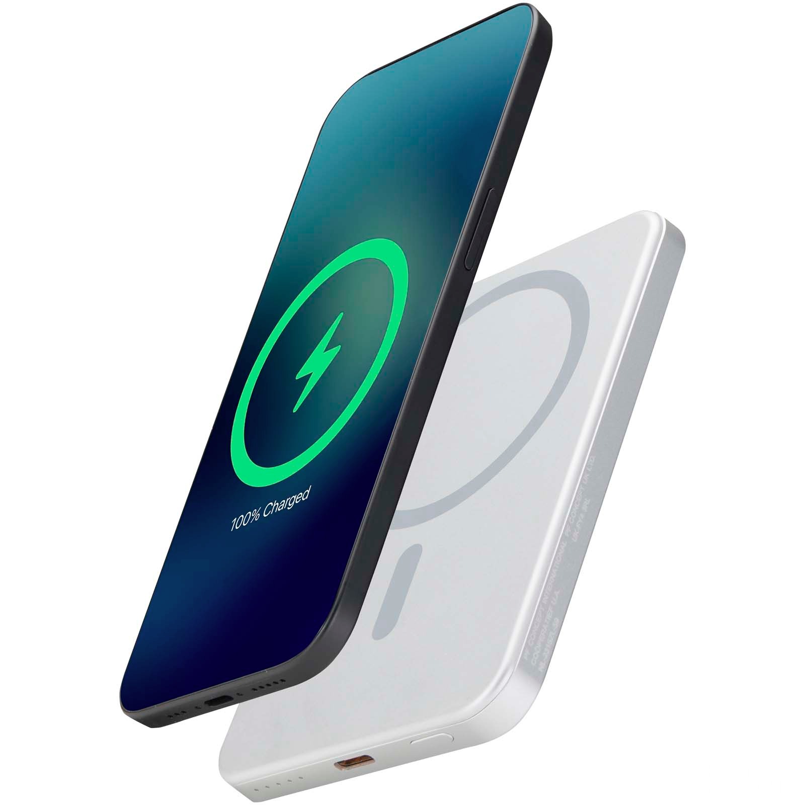 Avis 5000 mAh magnetisk powerbank i RCS-återvunnet aluminium 