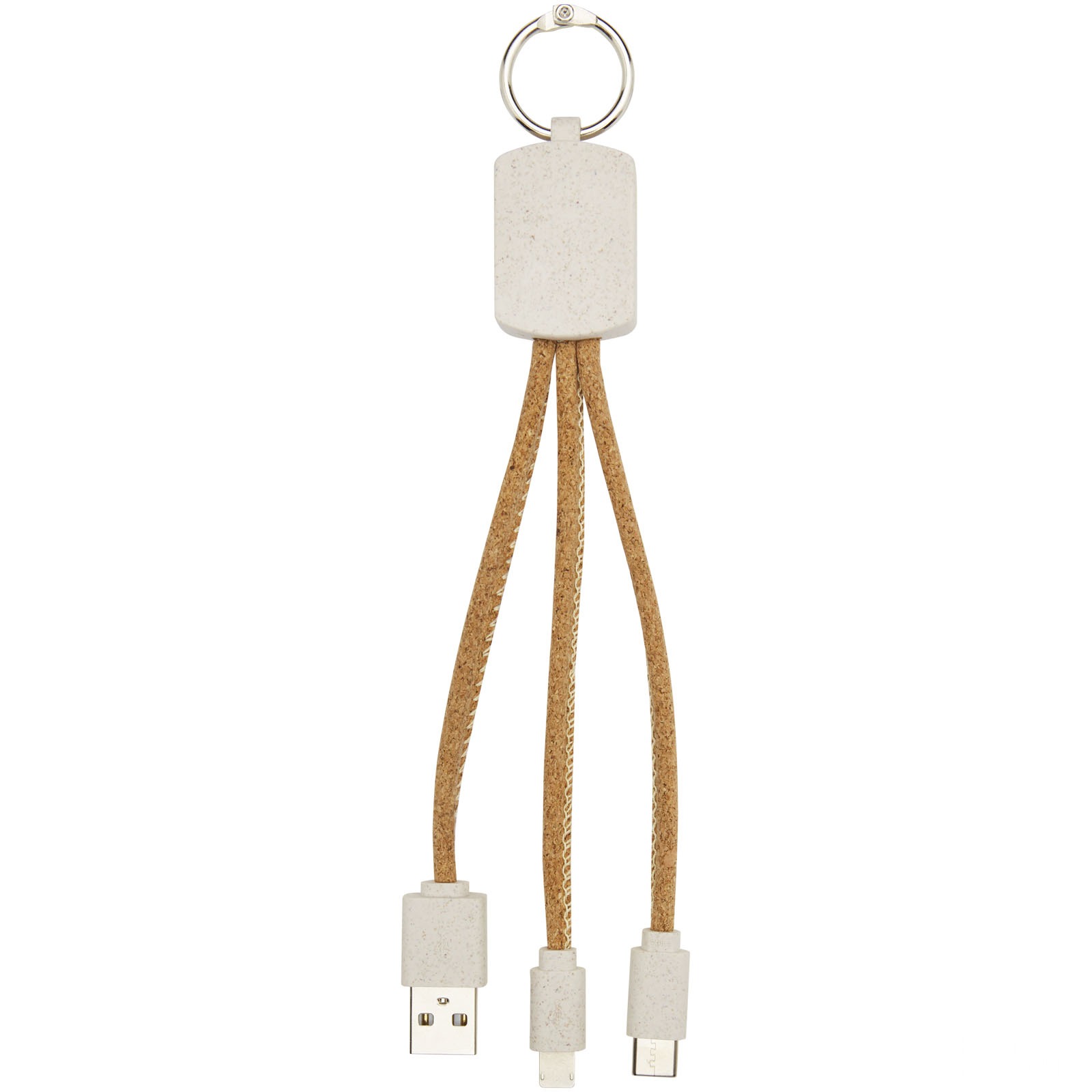 Bates wheat straw and cork 3-in-1 charging cable