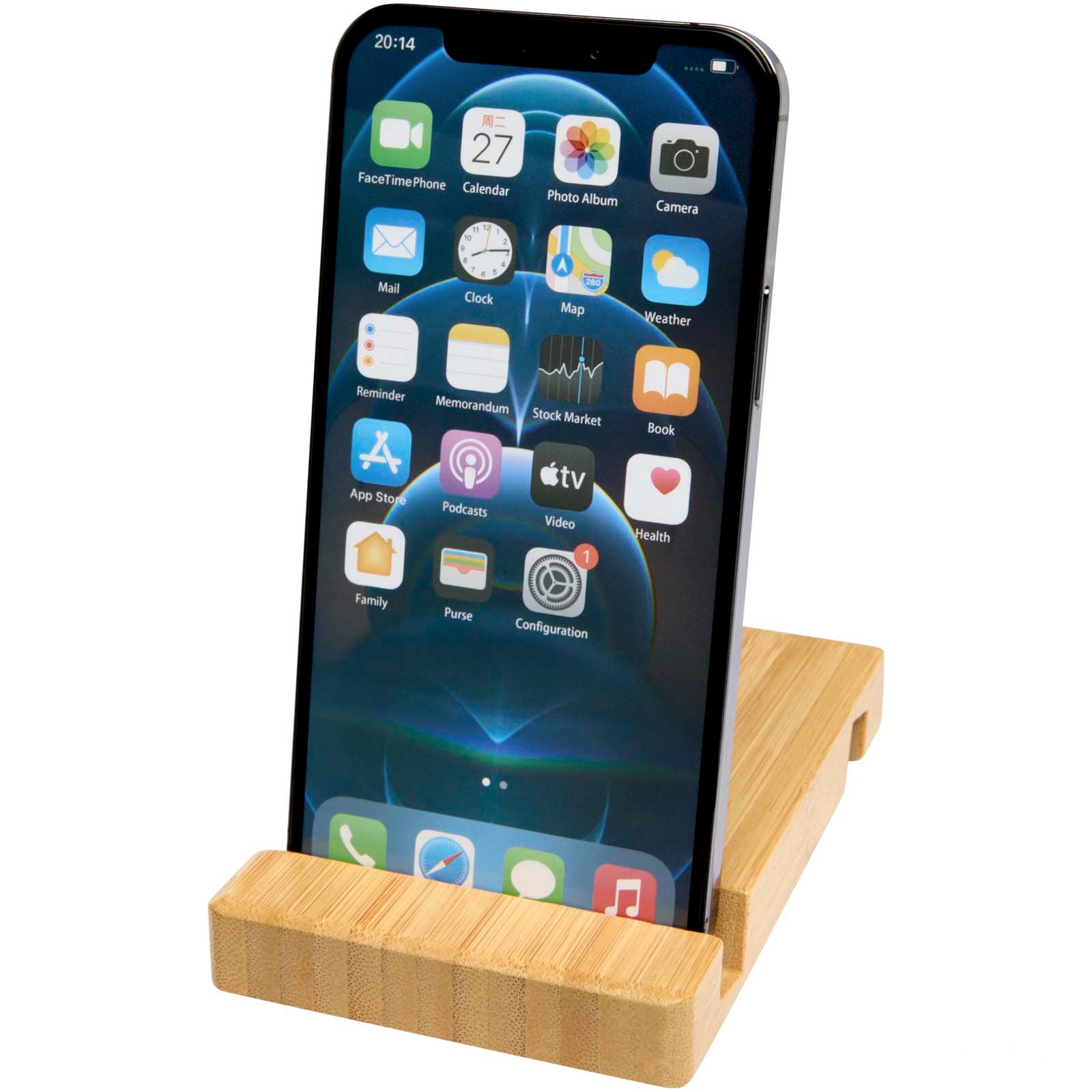 Bubup ställ med två vinklar för surfplatta och telefon av bambu