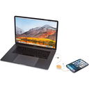 Chechia 5-in-1 recycled plastic 30 cm data sync and 27W fast charge cable with bamboo details - image 4