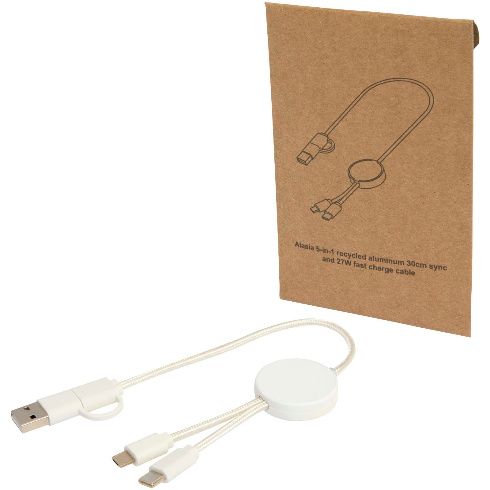 Citala 5-in-1 recycled plastic 30 cm data sync and 27W fast charge cable