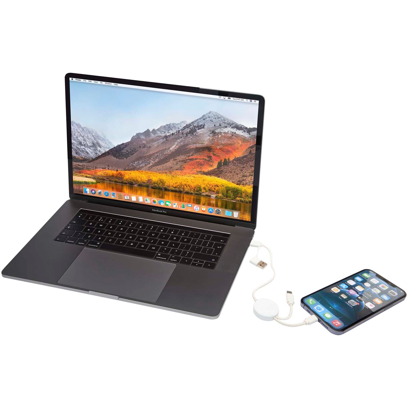 Citala 5-in-1 recycled plastic 30 cm data sync and 27W fast charge cable