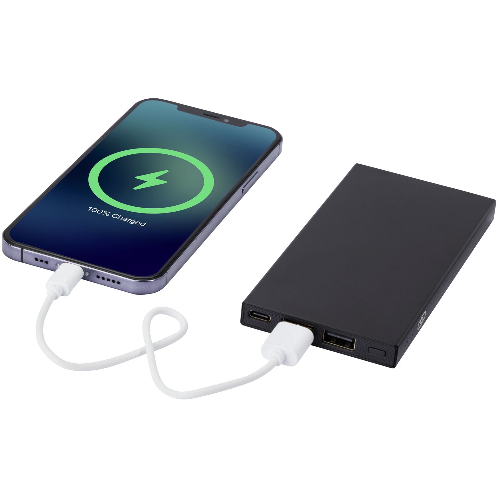 Connect 5 000 mAh powerbank av resirkulert aluminium med trykk