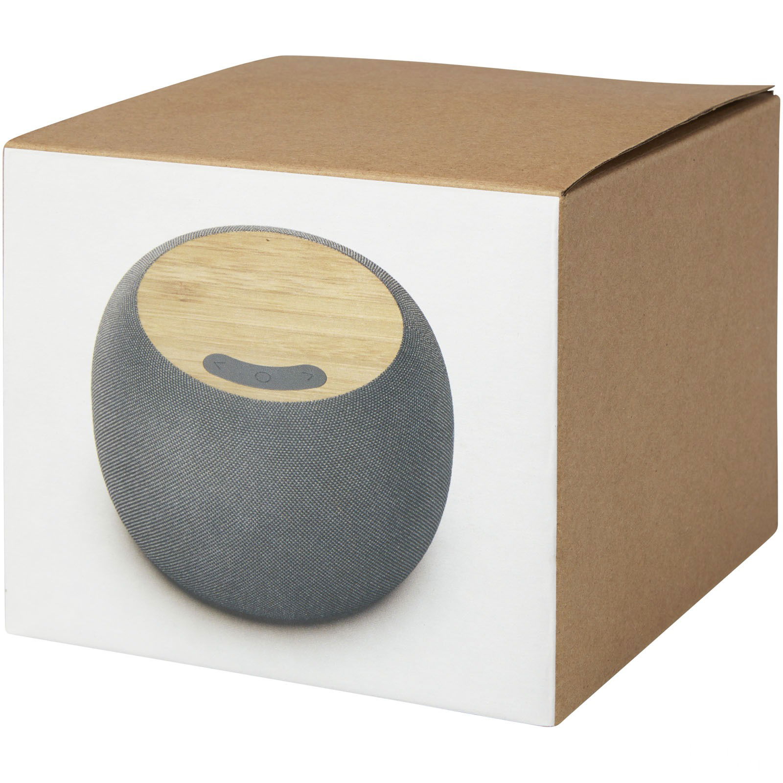 Ecofiber bamboo/RPET Bluetooth® speaker and wireless charging pad - Natural with custom print