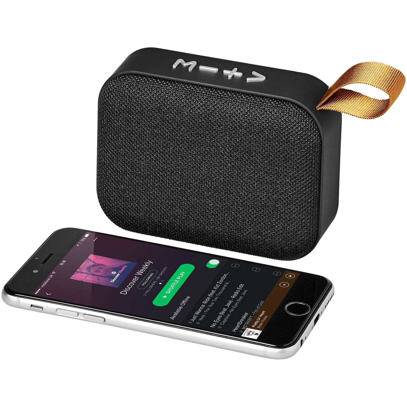 Fashion Bluetooth®-høyttaler i tekstil med logo