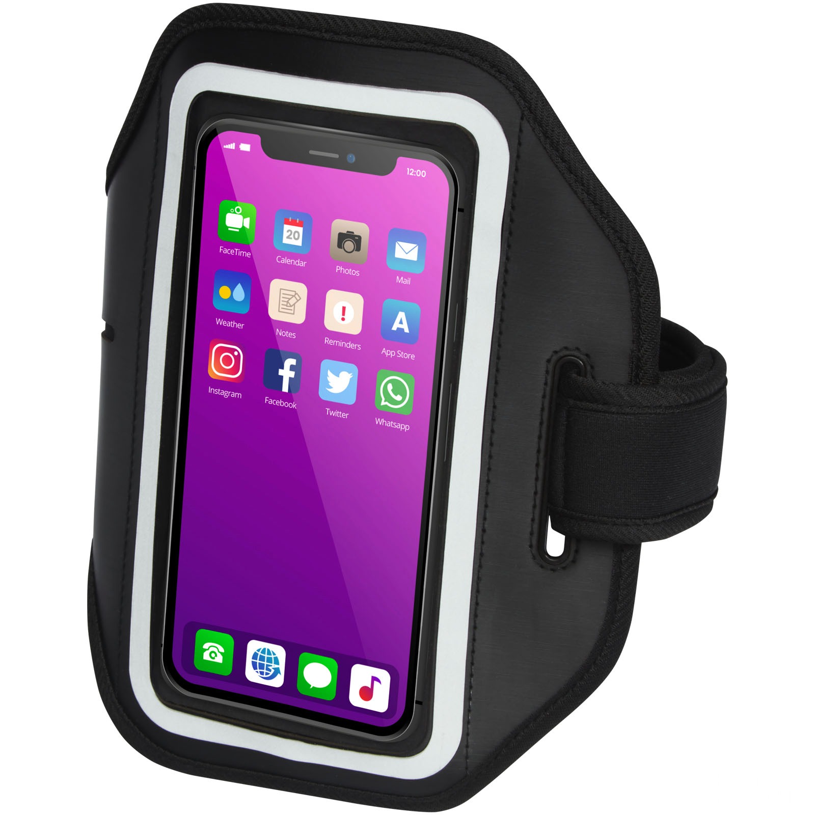 Haile reflekterende smarttelefon-armbånd med logo