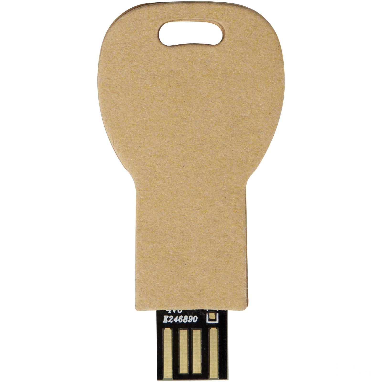 Nøkkelformet USB-minne 2.0 i resirkulert papir - Kraftbrun, forside