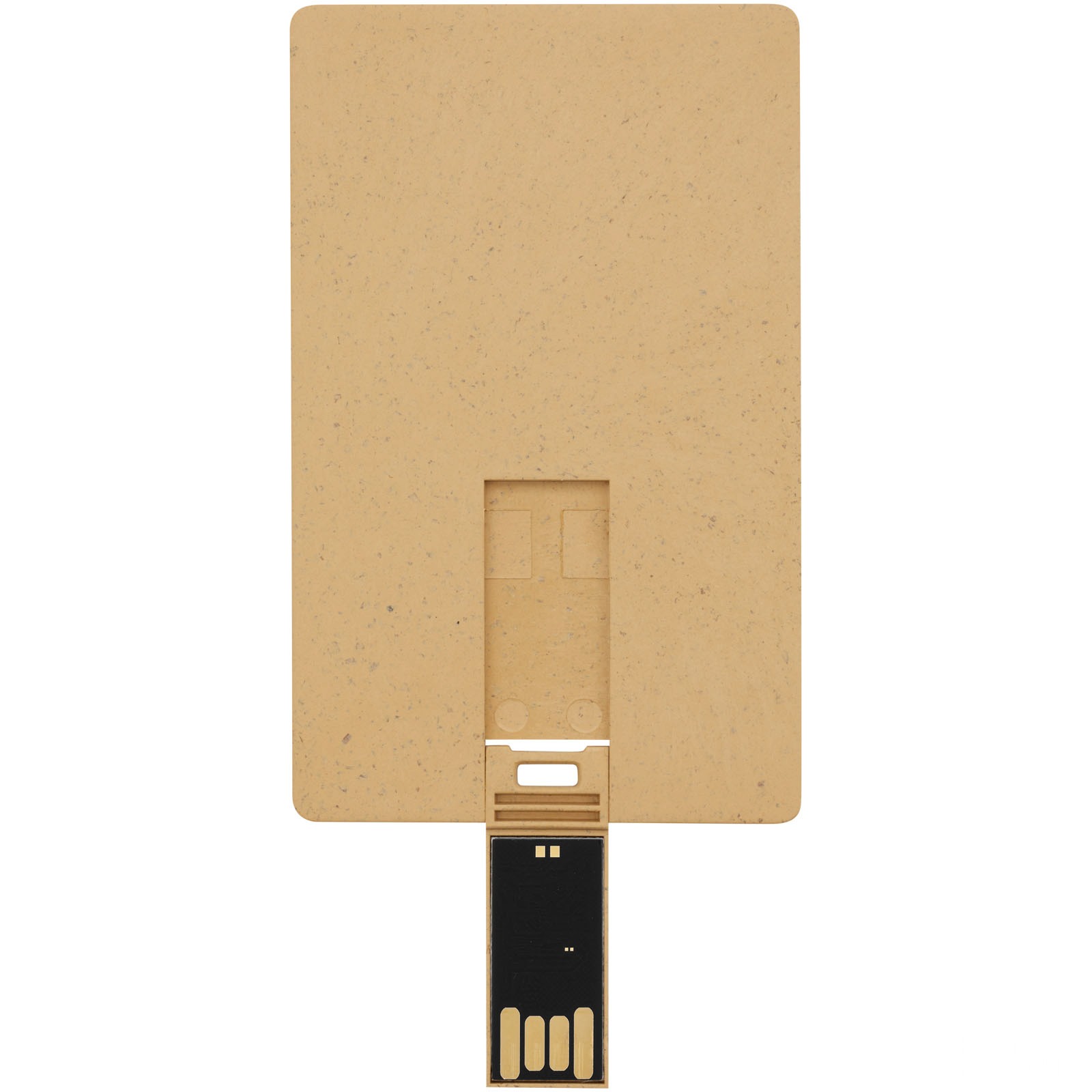 Rektangulær nedbrytbar USB i kredittkortformat - Kraftbrun, forside