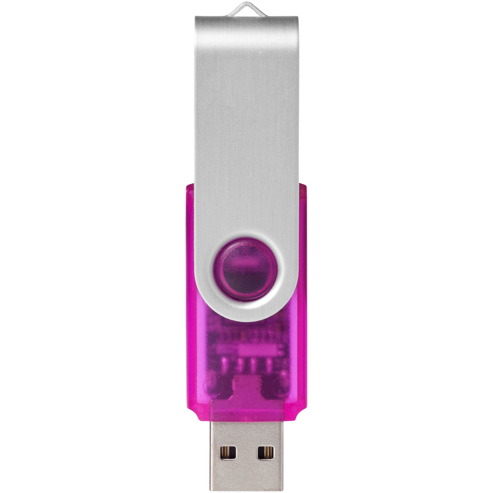 Rotate gjennomsiktig USB-minne - Rosa, forside