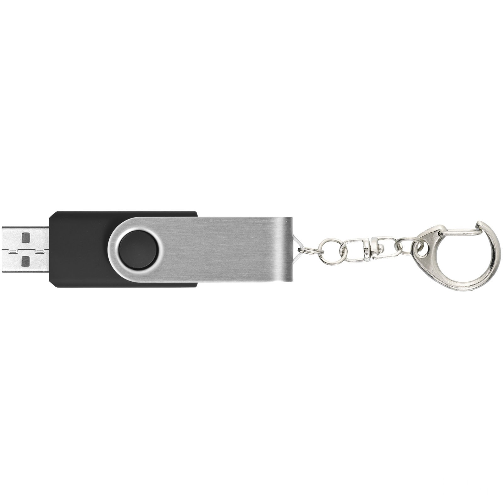 Rotate USB flash drive with key ring