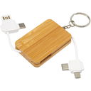 Reel 6-in-1 retractable bamboo key ring charging cable - image 2