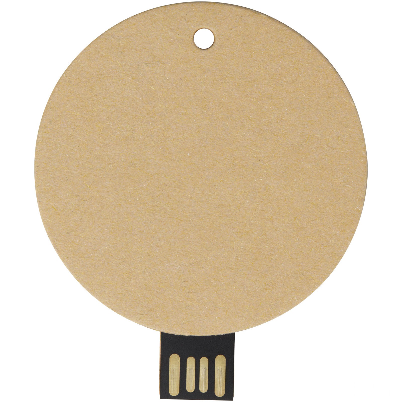Rundt USB-minne 2.0 i resirkulert papir - Kraftbrun, forside