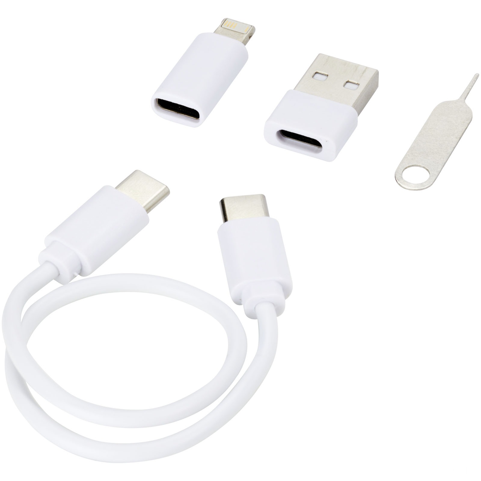 Savvy modulær ladekabel med telefonholder av resirkulert plast med trykk