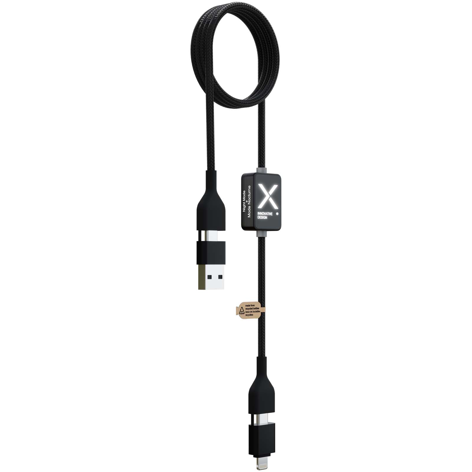SCX.design C32 60 W ladekabel med strømbryter og opplyst logo