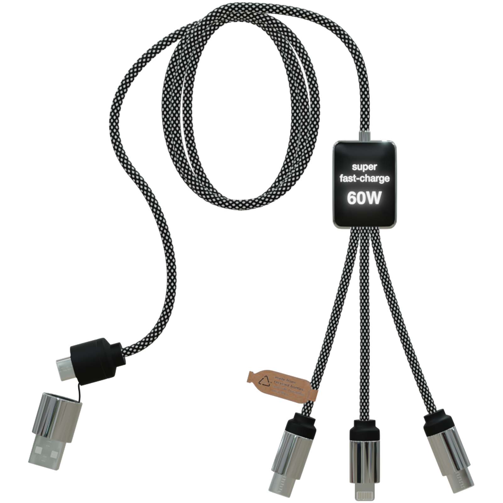SCX.design C33 Type-C-ladekabel på 60 W med dobbeltbelyst logo