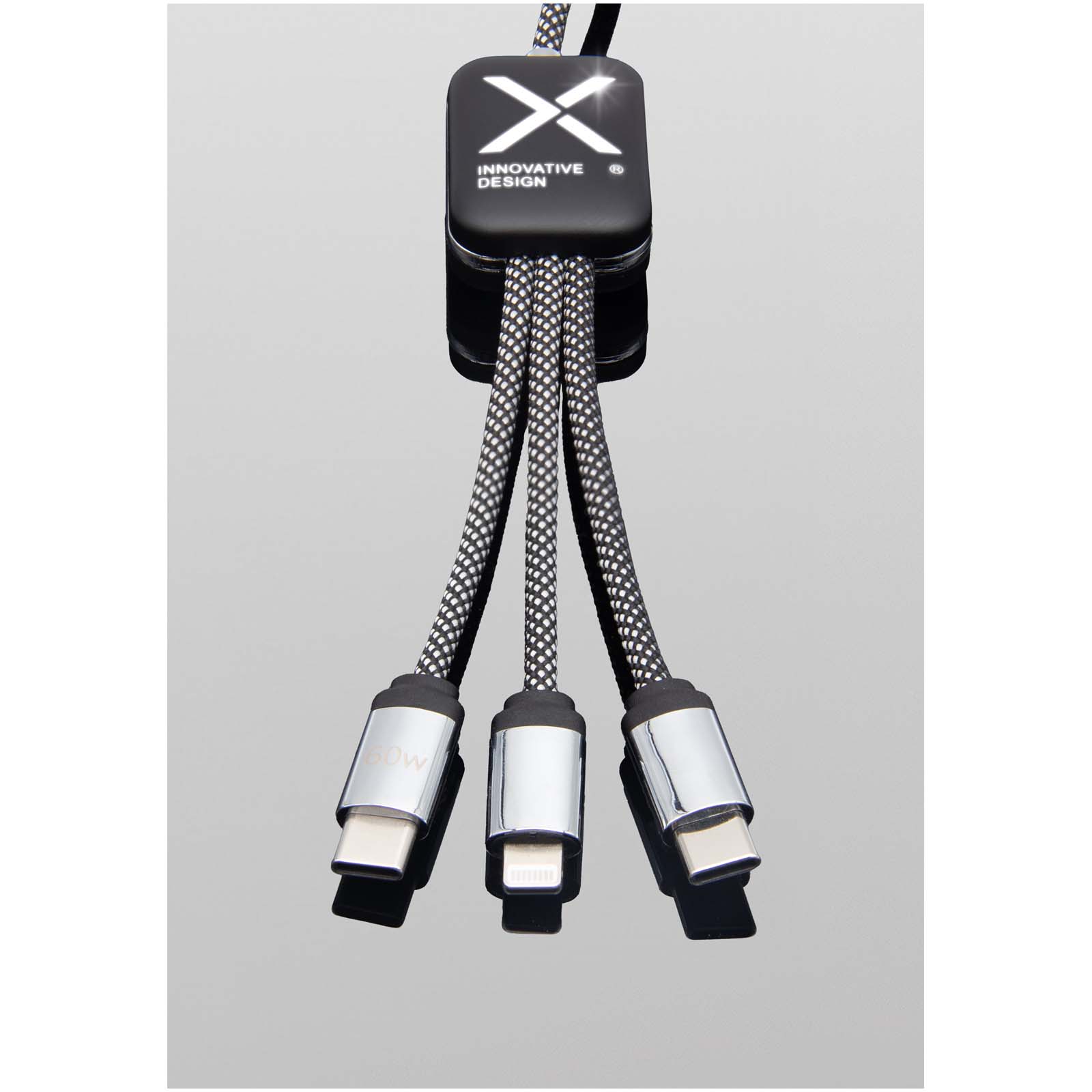 SCX.design C33 Type-C-ladekabel på 60 W med dobbeltbelyst logo