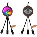 SCX.design C40 5-i-1 rPET-ladekabel med logo og 10 W ladeplate - bilde 2