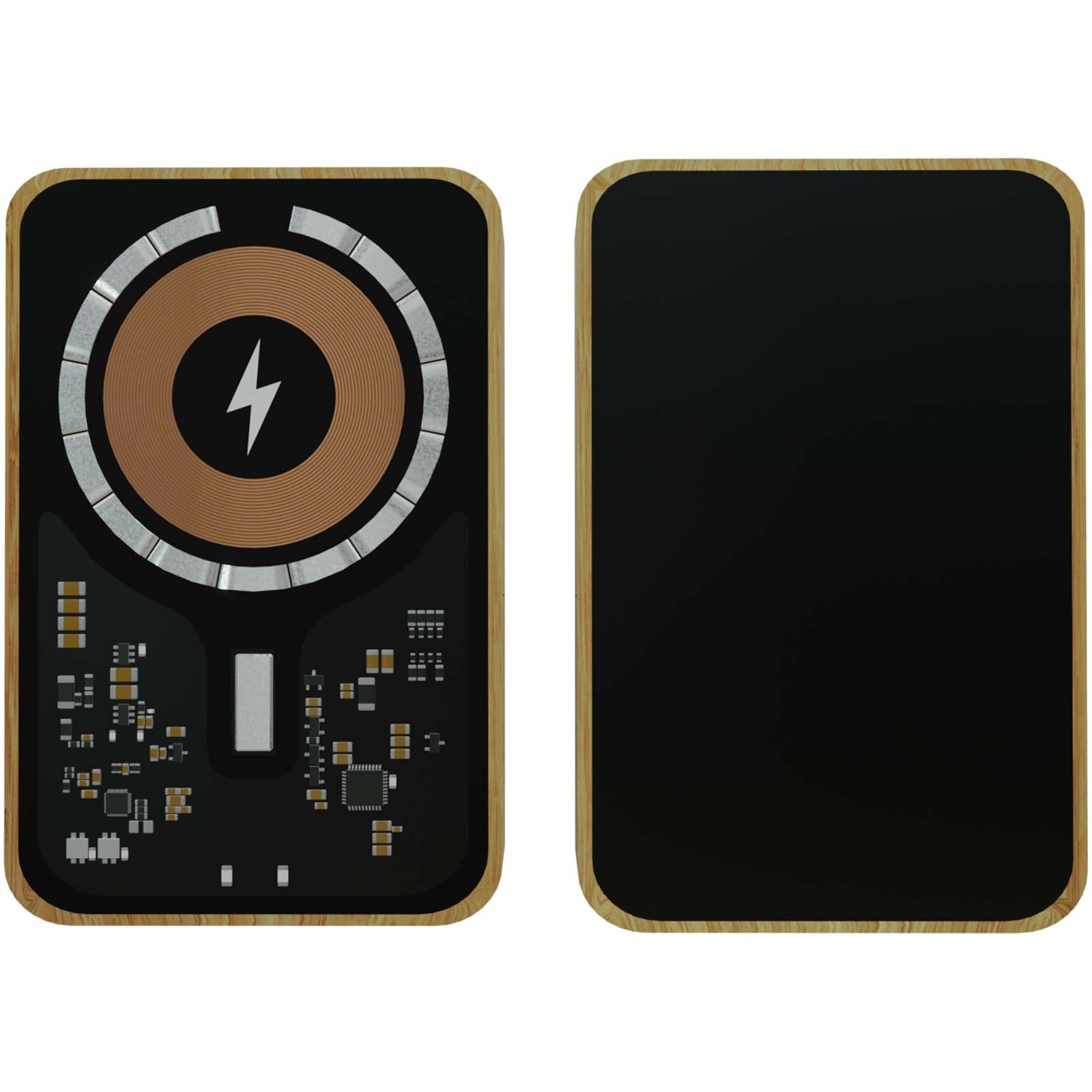 SCX.design P27 W 10 000 mAh MagSafe powerbank i bambus - Svart, forside