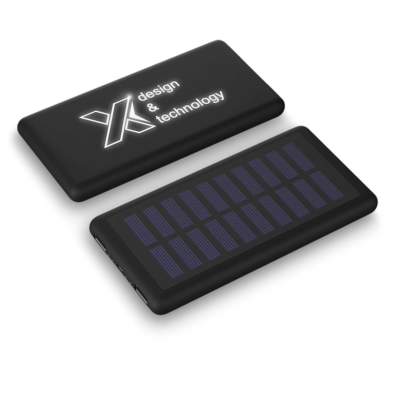 SCX.design P30 light-up 8000 mAh solcelledrevet powerbank med logo