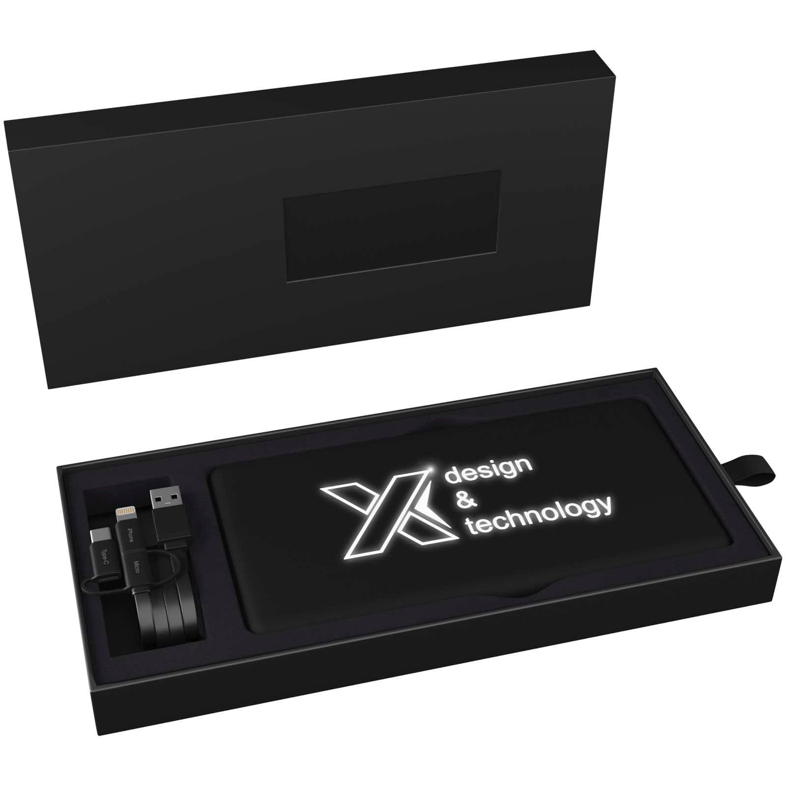 SCX.design P30 light-up 8000 mAh solcelledrevet powerbank med logo