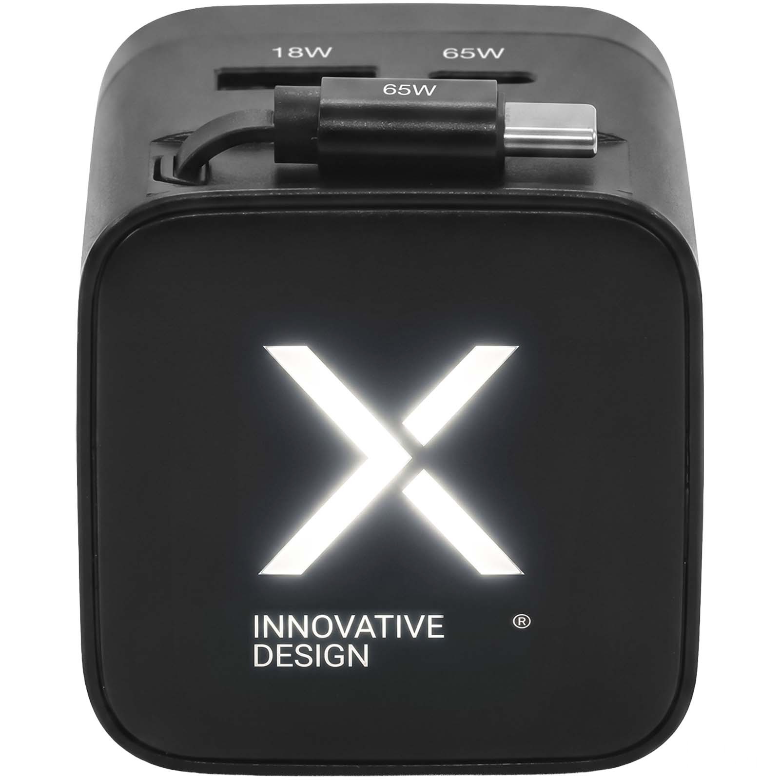 SCX.design T21 65 W reseadapter - Svart, framsida