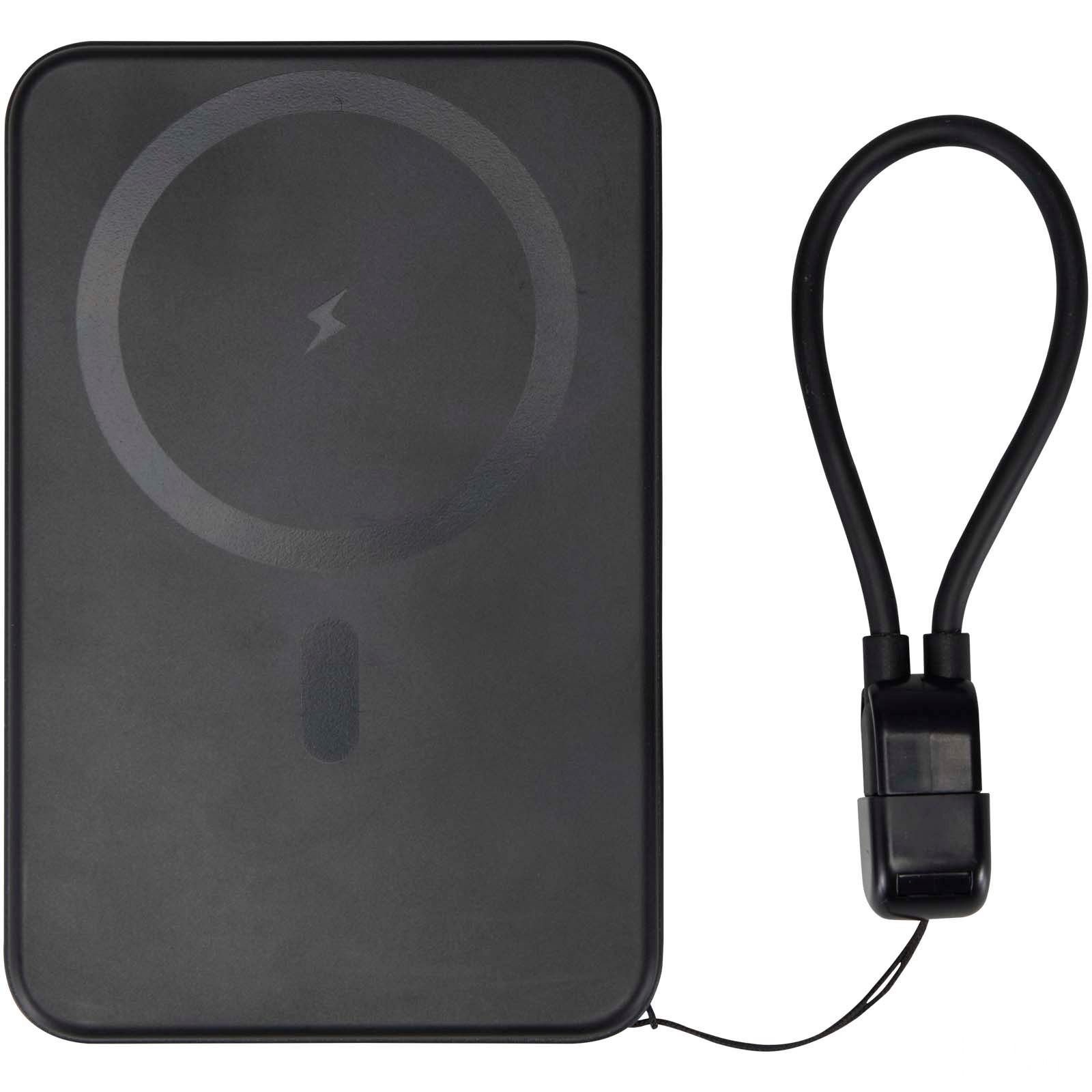 SMART 5000 mAh magnetisk powerbank av återvunnen plast med nyckelband