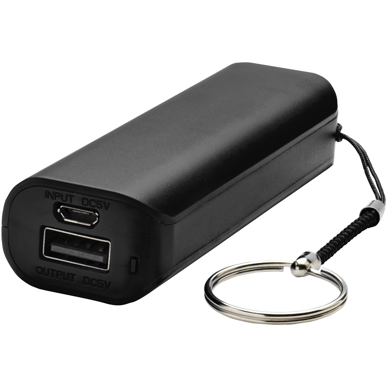 Span 1200 mAh powerbank - Svart med tryck