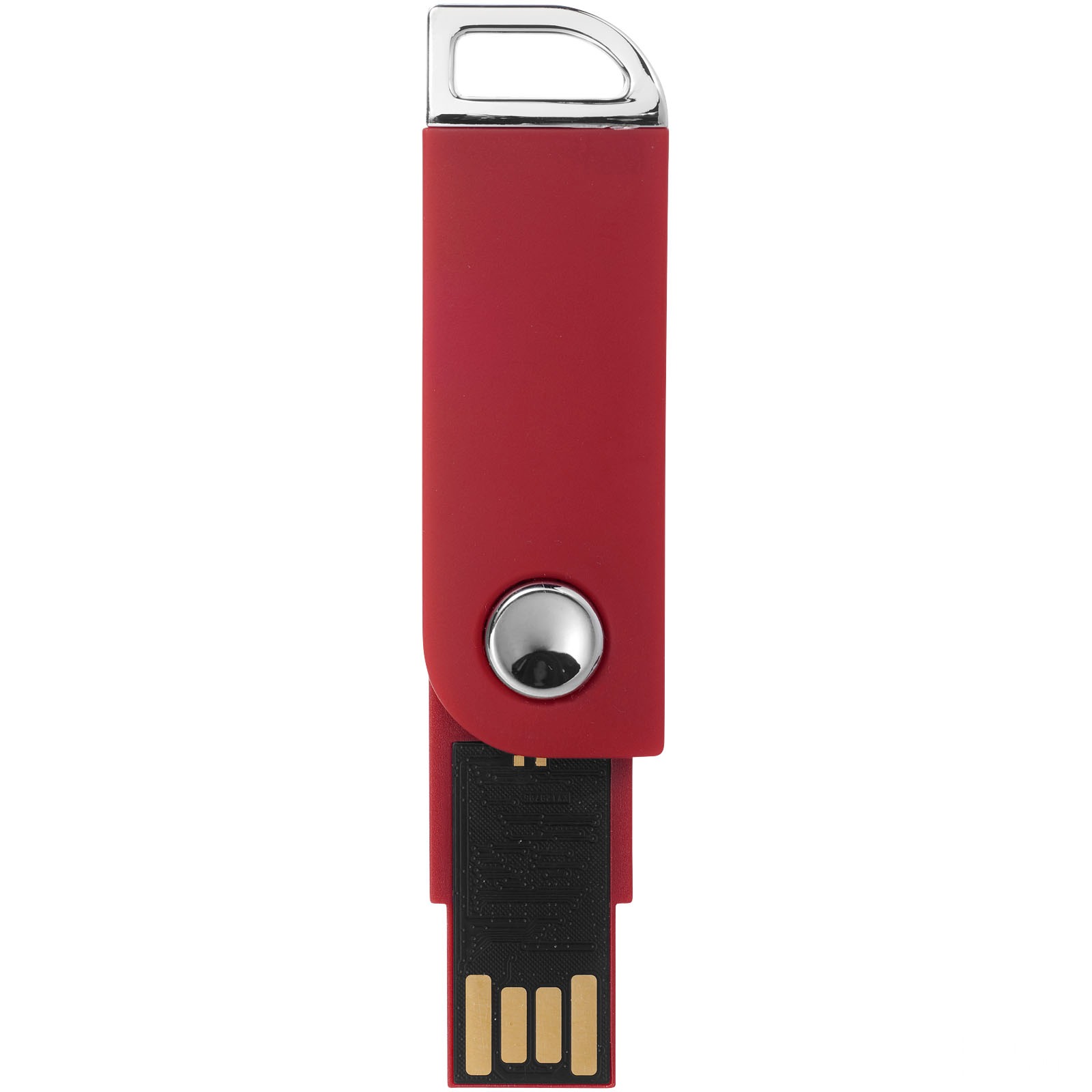 Swivel rektangulært USB-minne - Röd, forside
